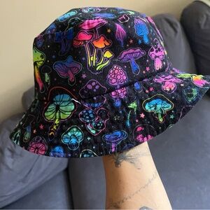 Colorful Mushroom Print Bucket Hat